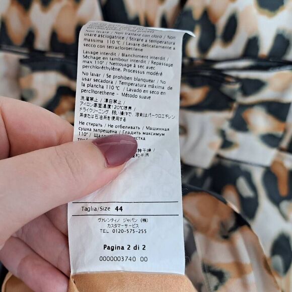 Valentino RED Women's Designer Leopard Print Taffeta Square Neck Y2K Mini Dress - Picture 9 of 9